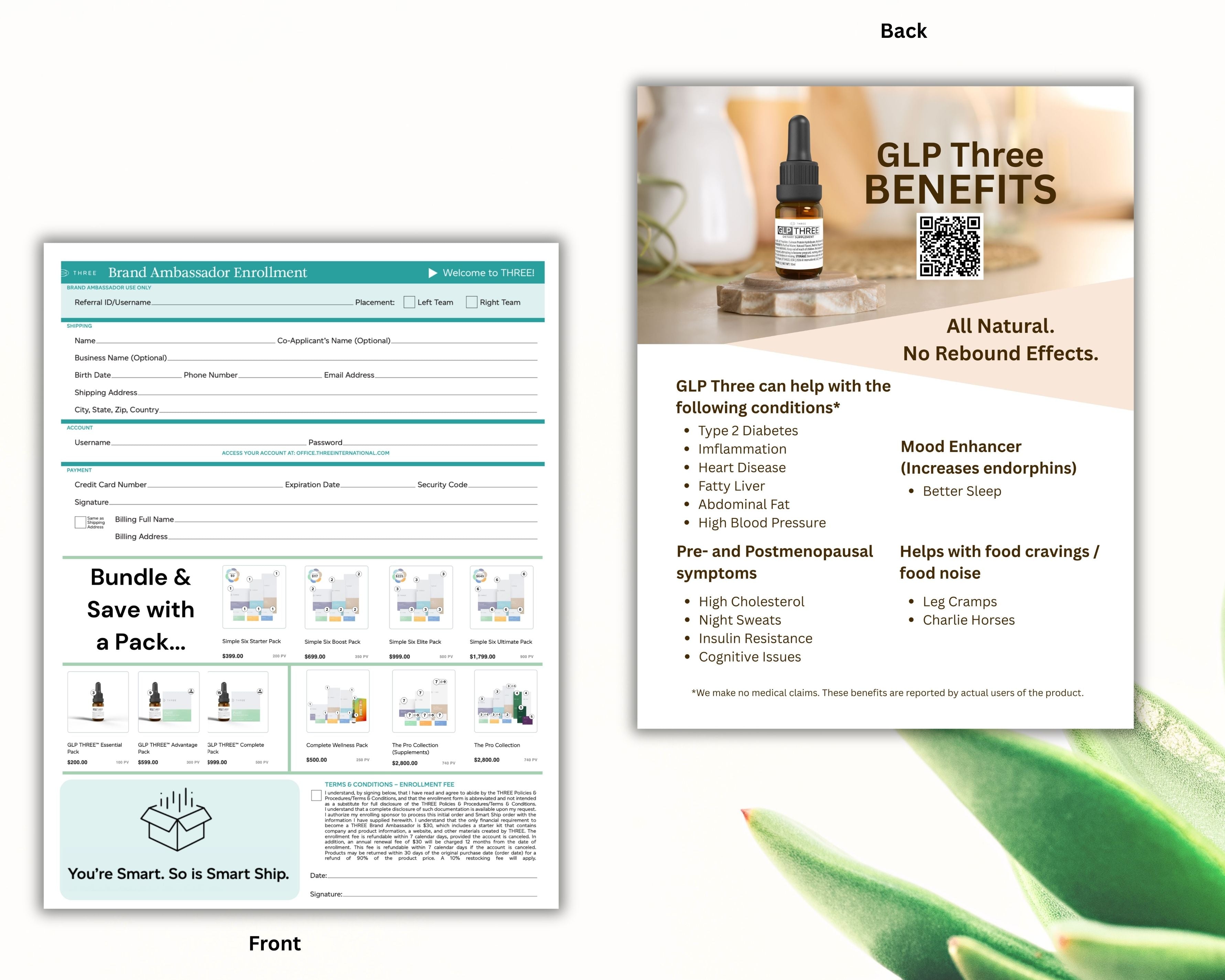 8.5 x 11 inch Enrollment Form with GLP Benefits