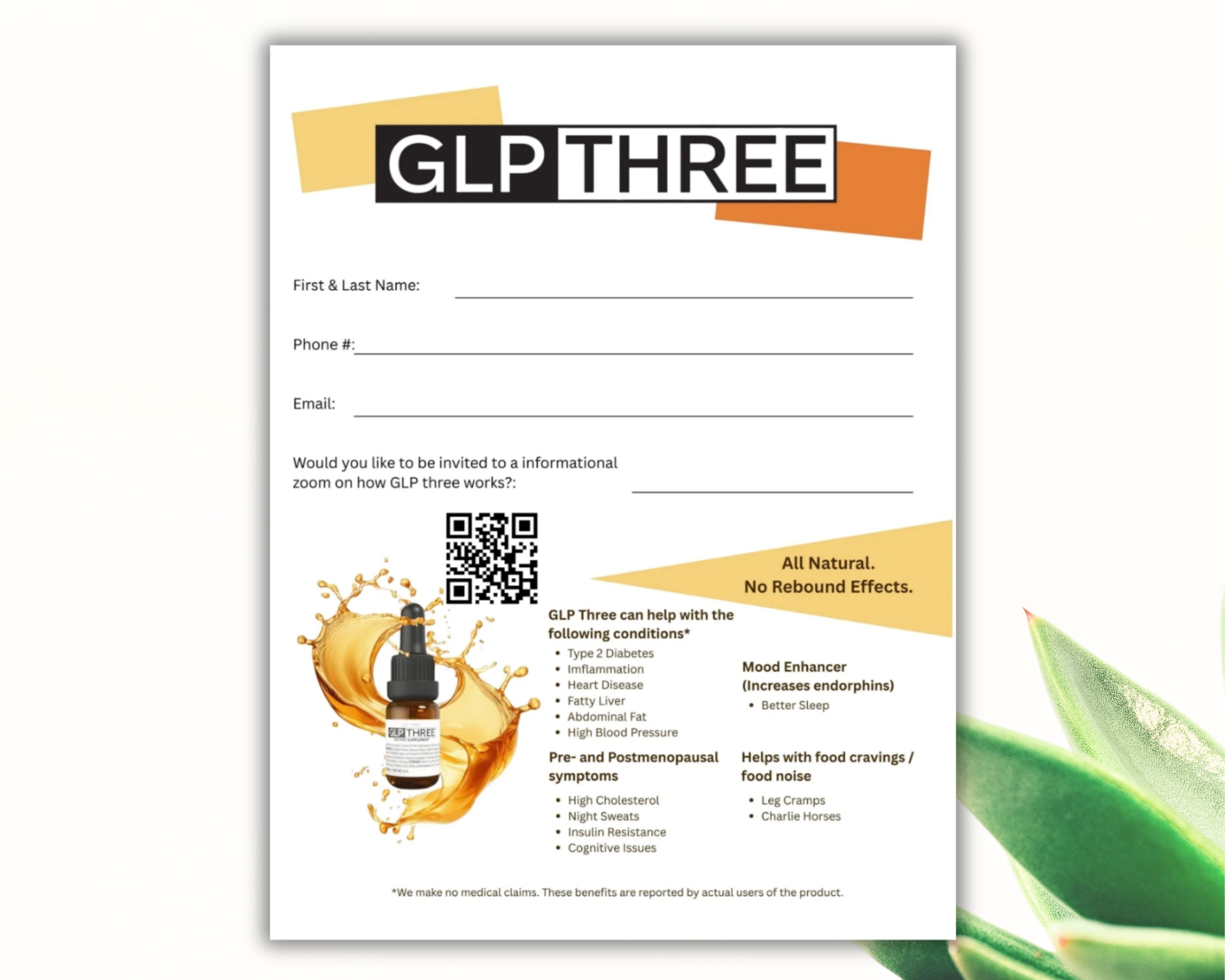 8.5 x 11 inch GLP Three Form